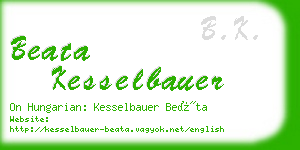 beata kesselbauer business card